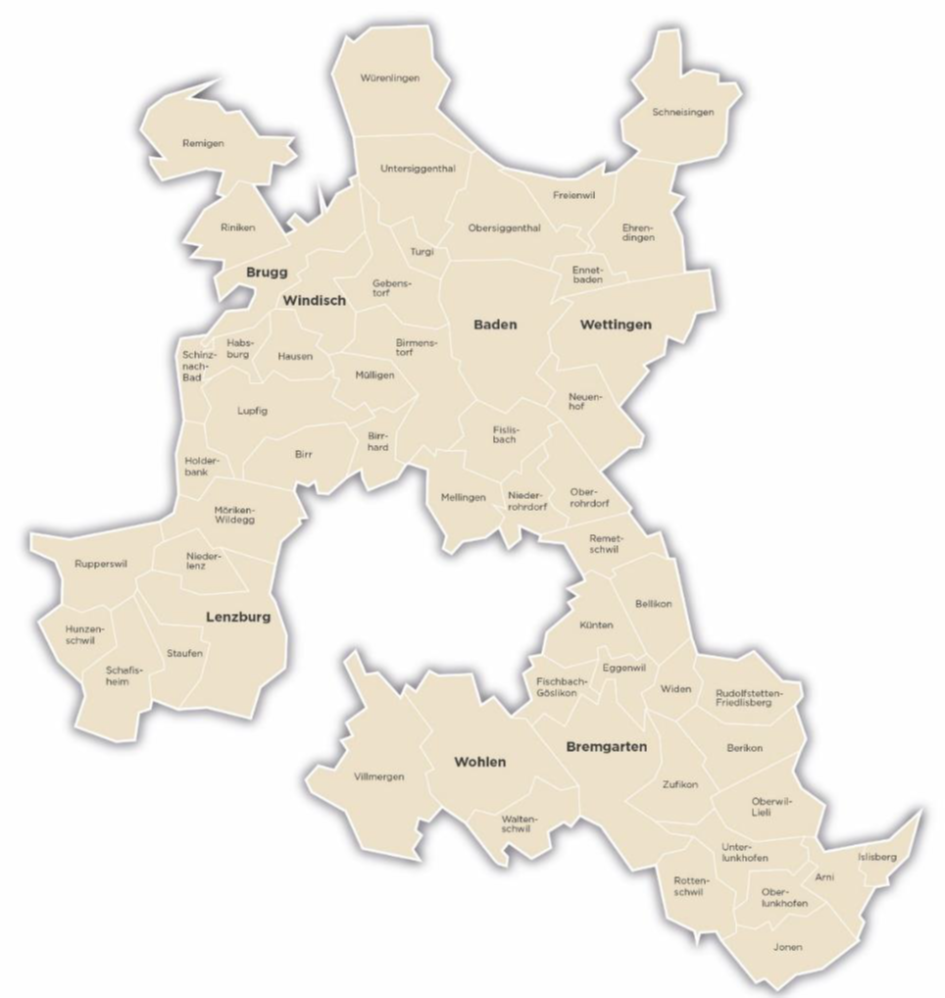 Karte Gemeinden des Agloprogramms 4