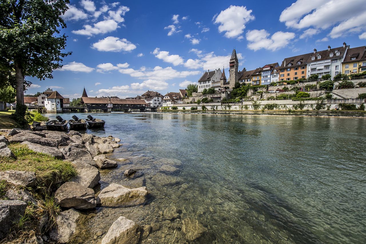 Foto Bremgarten von der Reussfront her